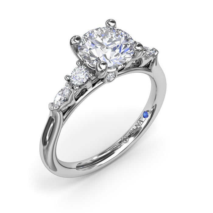 Round and Marquise Diamond Accent Engagement Ring Setting