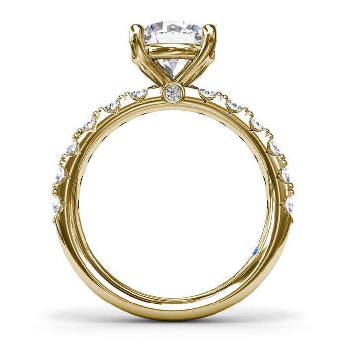 Double-Prong Diamond Shank Engagement Ring Setting