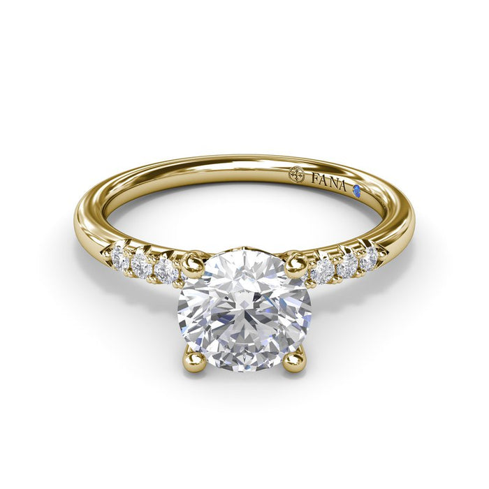 Quarter Diamond Shank Engagement Ring Setting