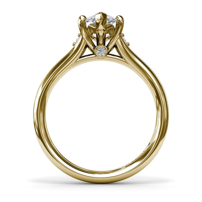 Split Shank with Marquise Center Engagement Ring Setting