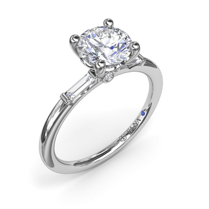 Baguette Side Stone Engagement Ring Setting
