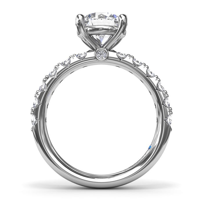 Double-Prong Diamond Shank Engagement Ring Setting