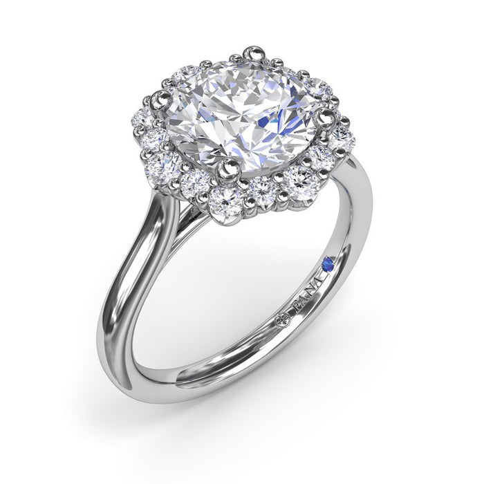 Floral Halo Engagement Ring Setting