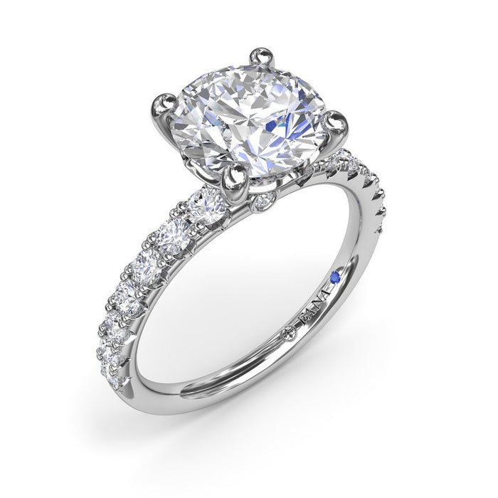 Graduated Diamond Shank Engagement Ring Setting