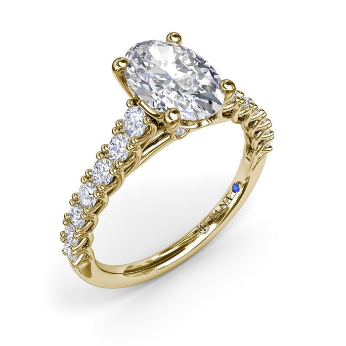Trellis Set Oval Diamond Engagement Ring Setting