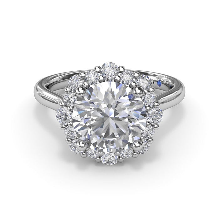 Floral Halo Engagement Ring Setting