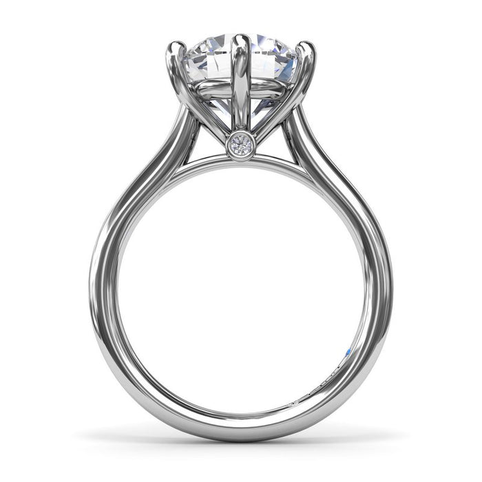 Six Prong Round Solitaire Engagement Ring Setting