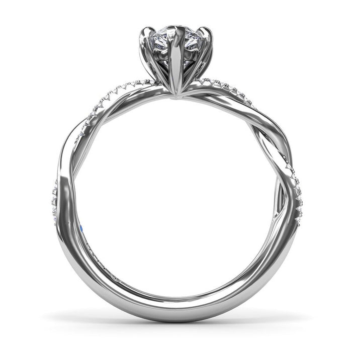 Gold and Diamond Twist Engagement Ring Setting