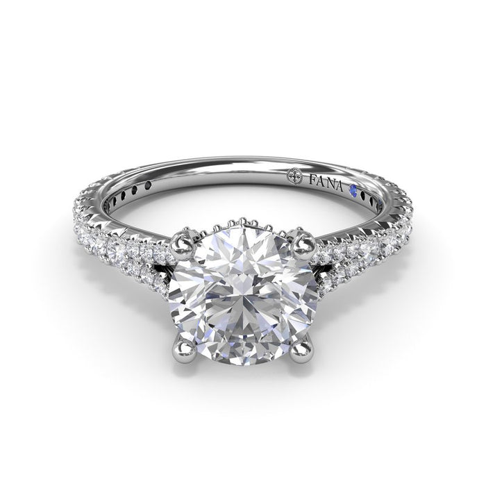 Split Shank with Hidden Halo Engagement Ring Setting