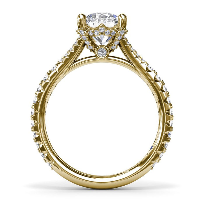Split Shank with Hidden Halo Engagement Ring Setting