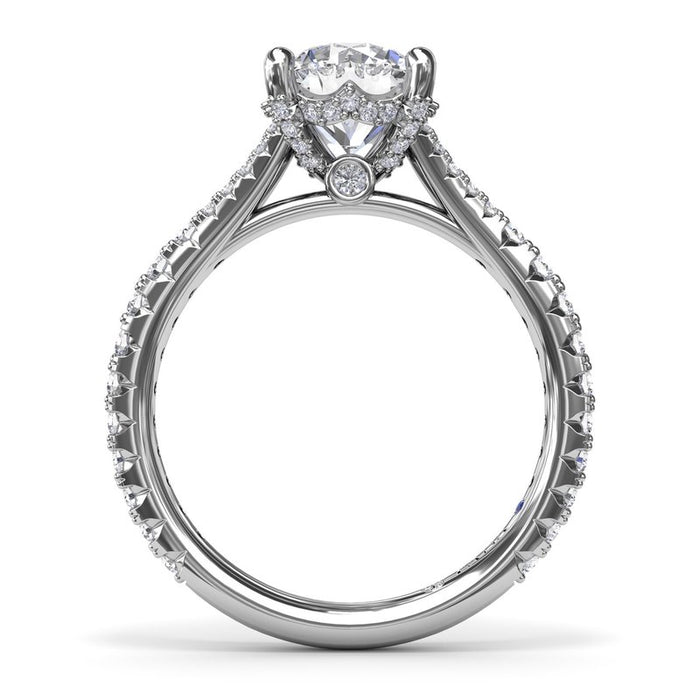 Split Shank with Hidden Halo Engagement Ring Setting