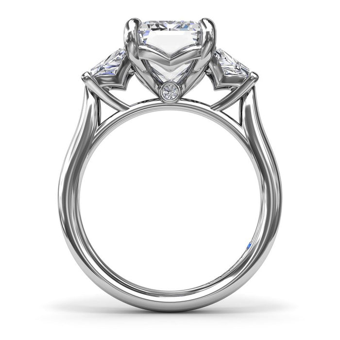 Trapezoid Side Stones Engagement Ring Setting