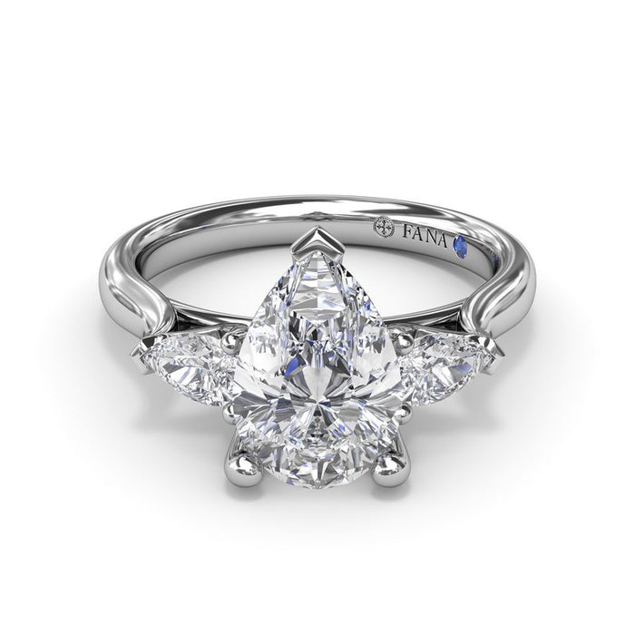 Three-Stone Pear-Shape Engagement Ring Setting