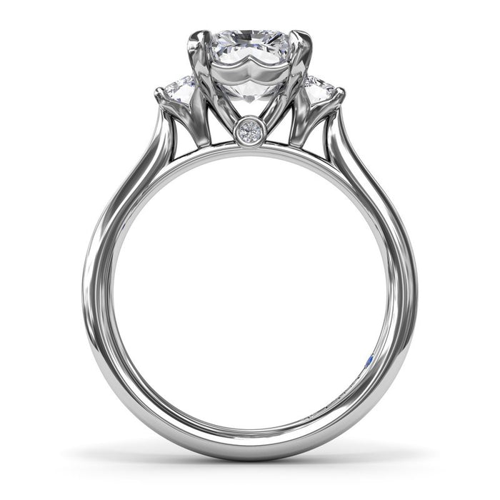 Three-Stone Radiant Engagement Ring Setting
