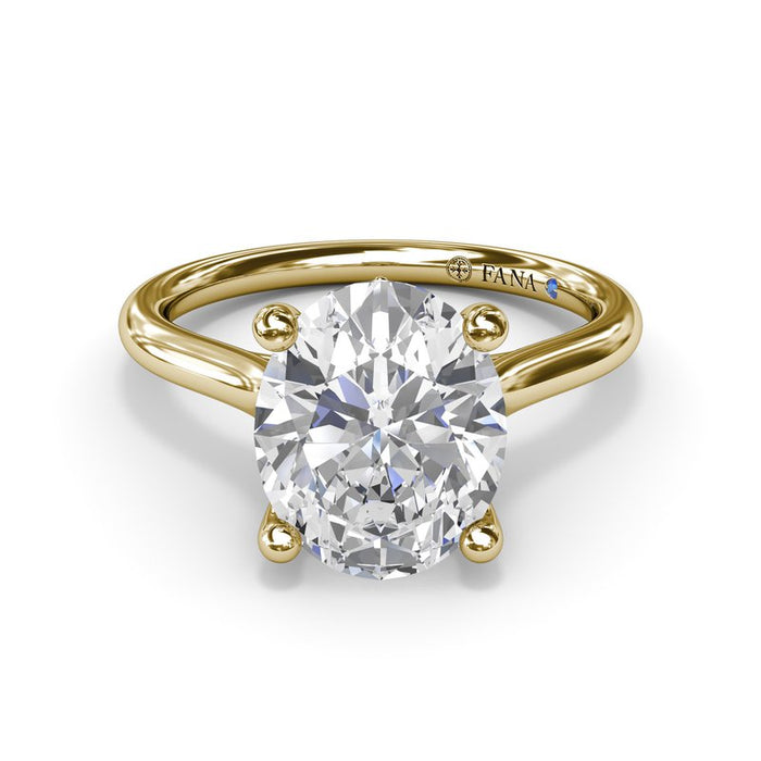 Oval Solitaire with Hidden Halo Engagement Ring Setting