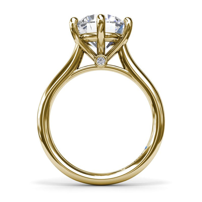 Six Prong Round Solitaire Engagement Ring Setting