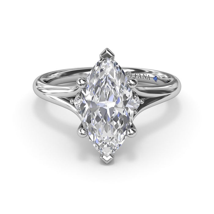 Split Shank with Marquise Center Engagement Ring Setting