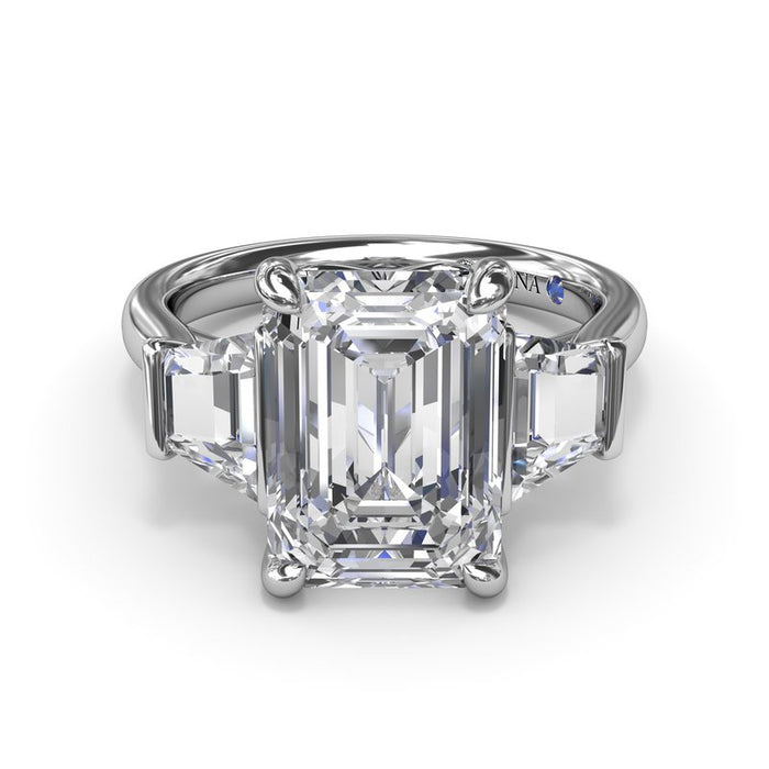 Trapezoid Side Stones Engagement Ring Setting