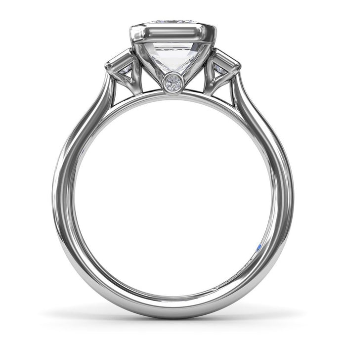 Three-Stone Bezel Engagement Ring Setting