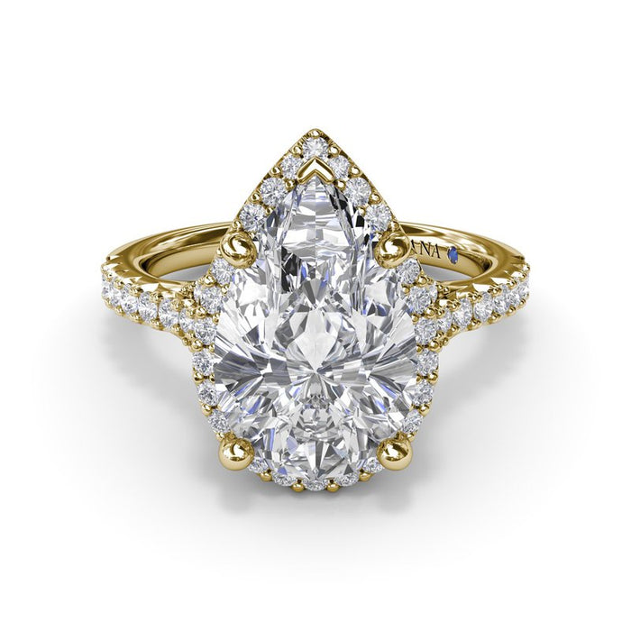 Diamond Split Shank with Halo Engagement Ring Setting