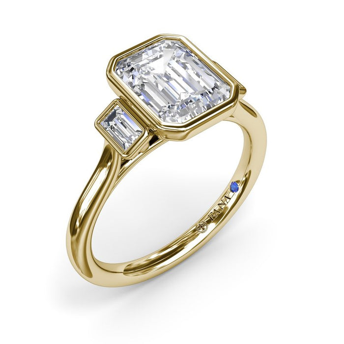 Three-Stone Bezel Engagement Ring Setting
