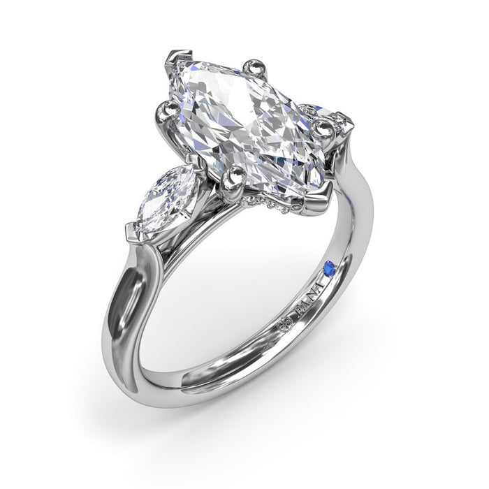 Three-Stone Marquise Engagement Ring Setting