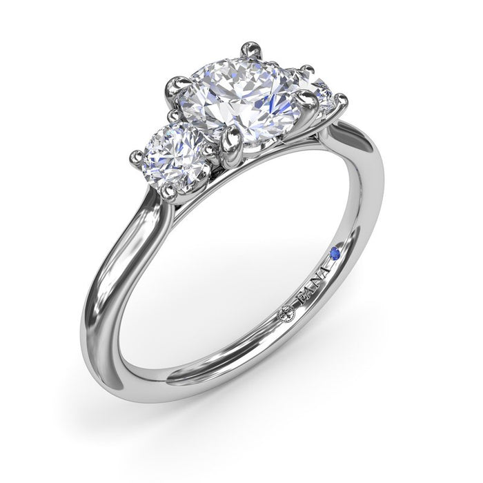 Three-Stone Round Diamond Engagement Ring Setting