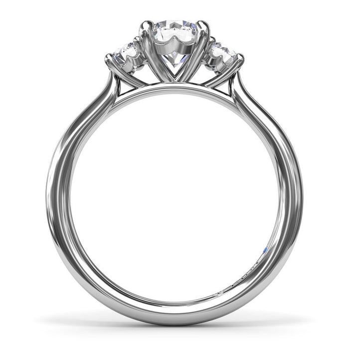 Three-Stone Round Diamond Engagement Ring Setting
