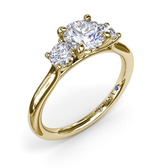 Three-Stone Round Diamond Engagement Ring Setting