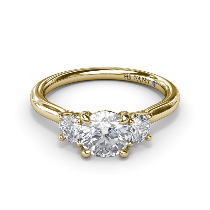 Three-Stone Round Diamond Engagement Ring Setting