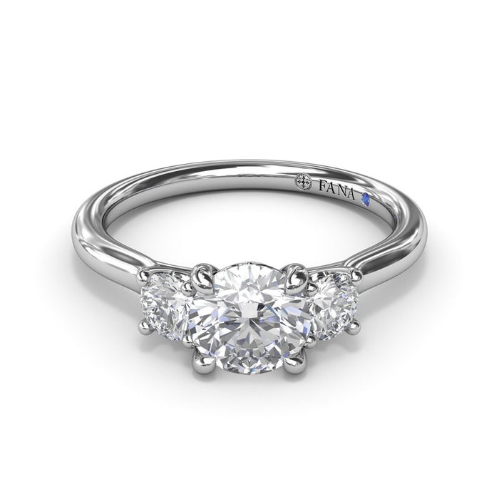 Three-Stone Round Diamond Engagement Ring Setting