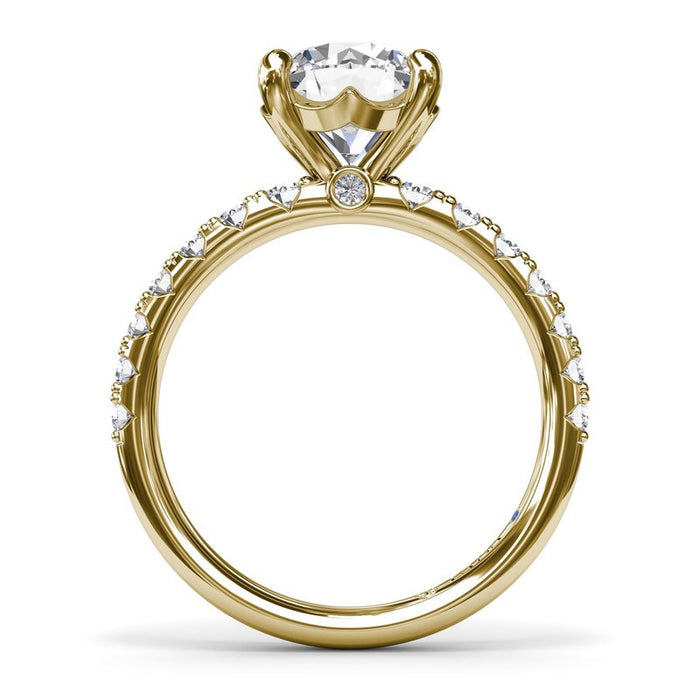 Graduated Diamond Shank Engagement Ring Setting