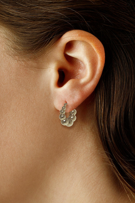 Sterling Silver Tapered Ball Hoop Earrings