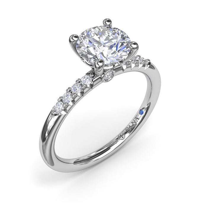 Quarter Diamond Shank Engagement Ring Setting