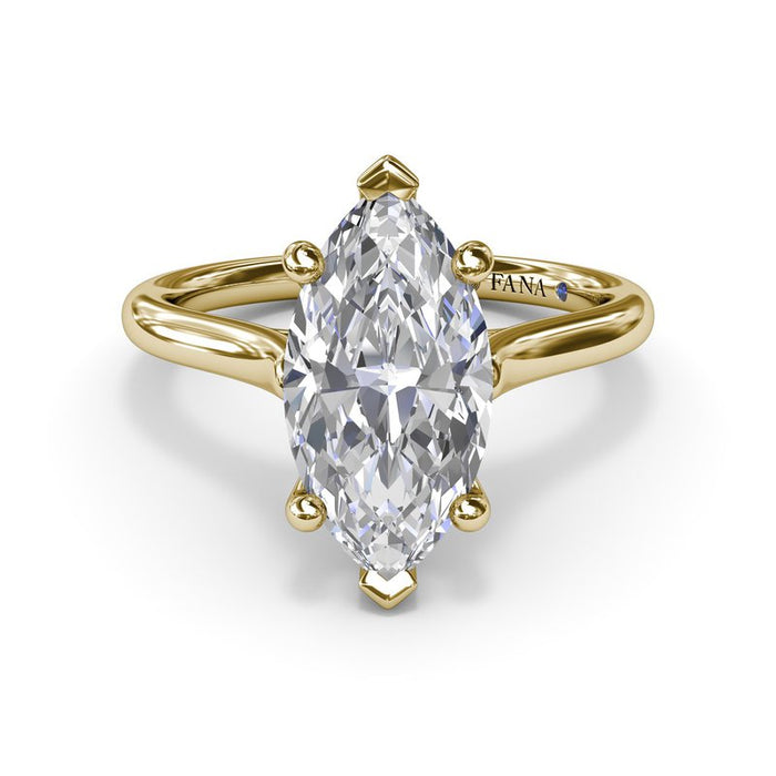 Marquise Solitaire with Hidden Halo Engagement Ring Setting