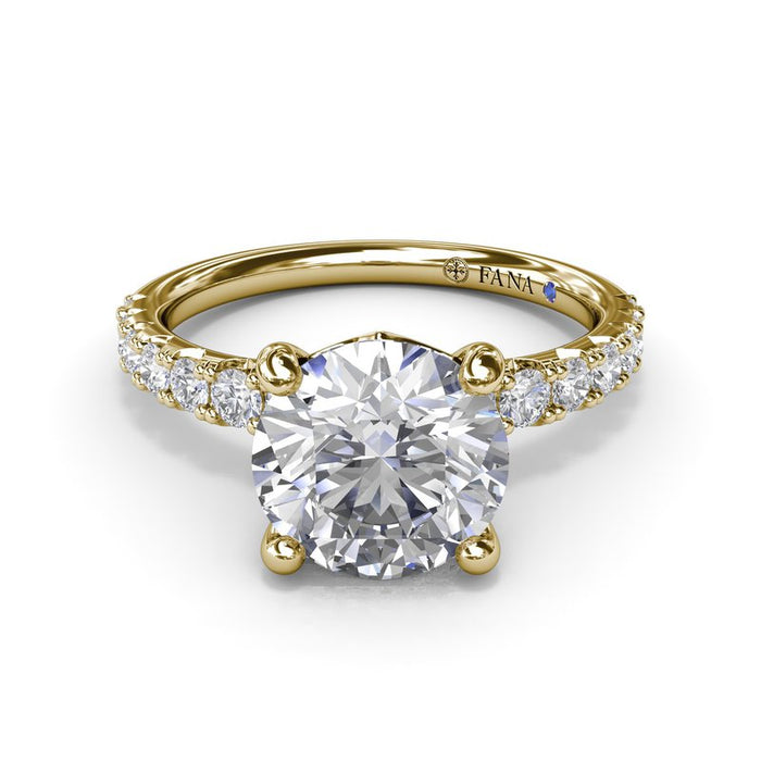 Graduated Diamond Shank Engagement Ring Setting