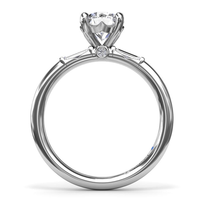 Baguette Side Stone Engagement Ring Setting