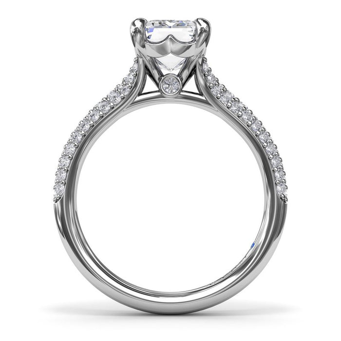 Triple Row Diamond Split Shank Engagement Ring Setting