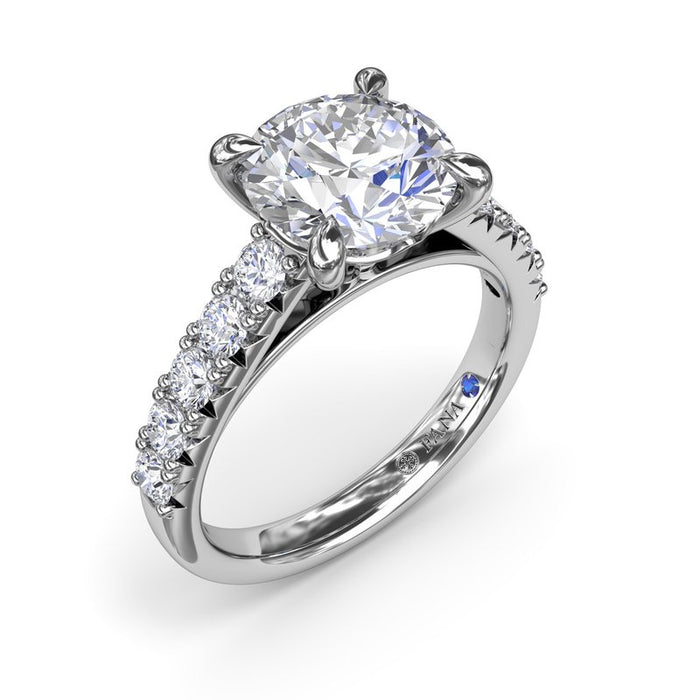 Double Prong Diamond Shank Engagement Ring Setting