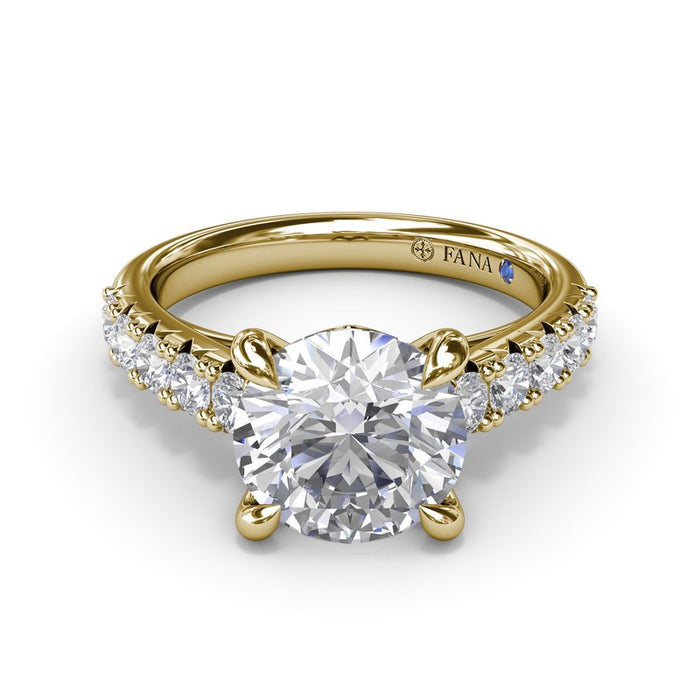 Double Prong Diamond Shank Engagement Ring Setting