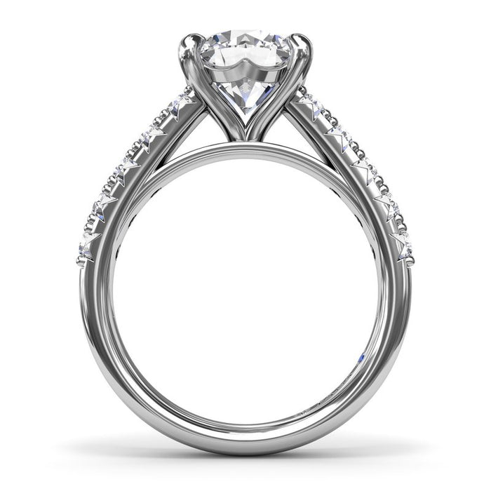 Double Prong Diamond Shank Engagement Ring Setting
