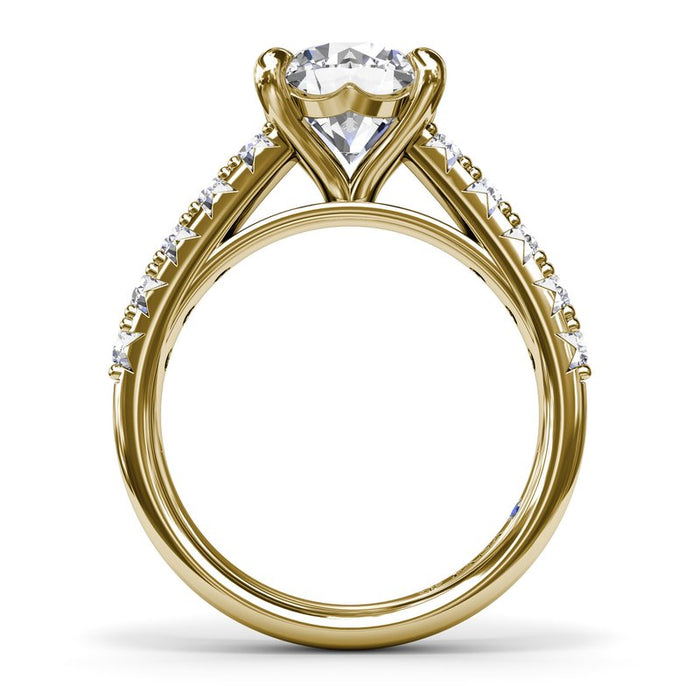 Double Prong Diamond Shank Engagement Ring Setting