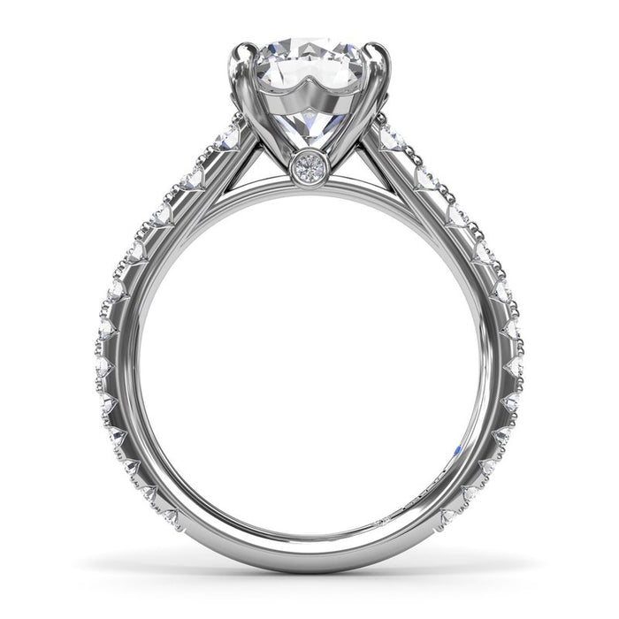 Graduated Diamond Cathedral Shank Engagement Ring Setting