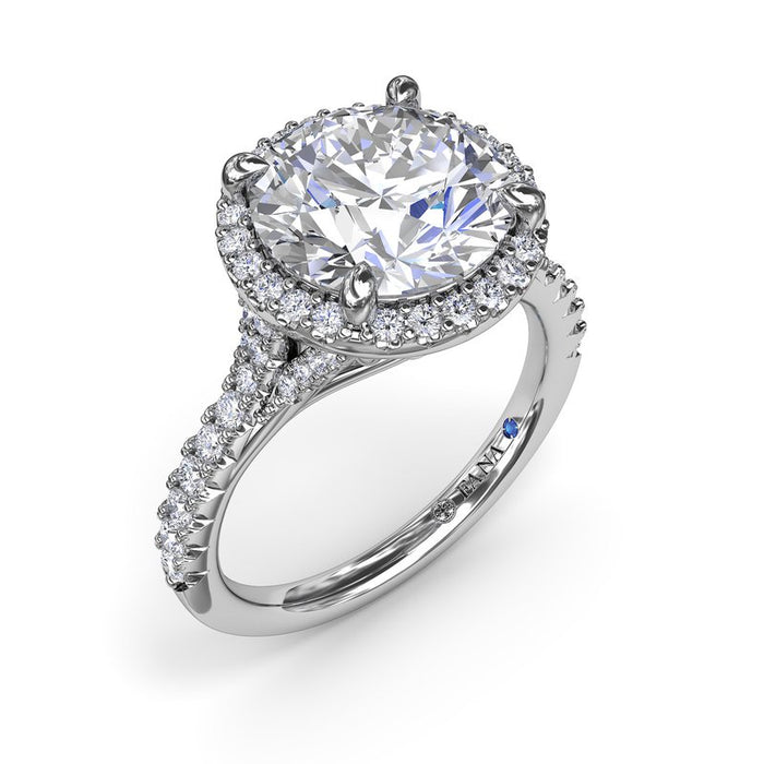 Striking and Bold Halo Engagement Ring Setting