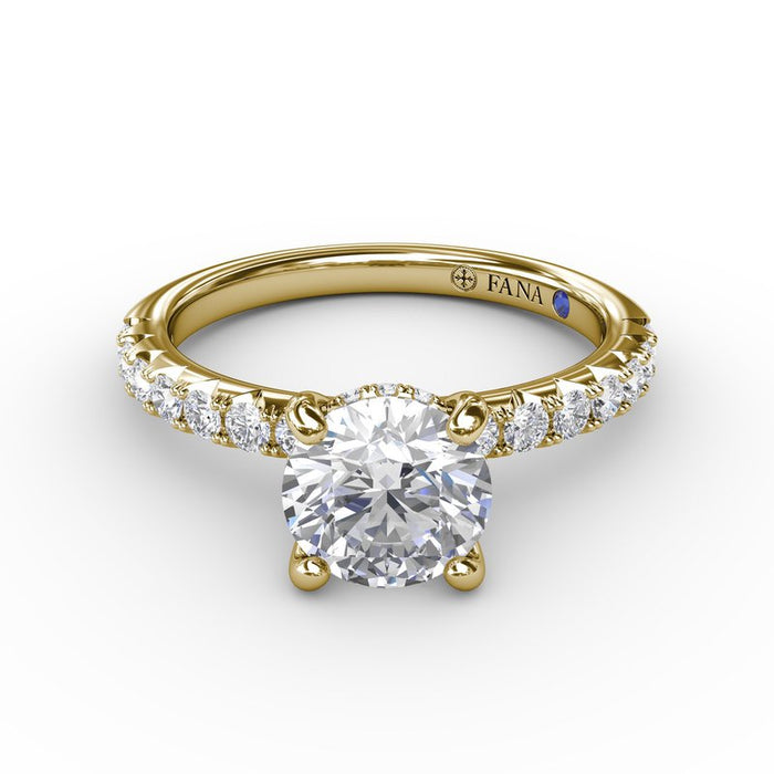 Diamond Shank with Hidden Halo Engagement Ring Setting