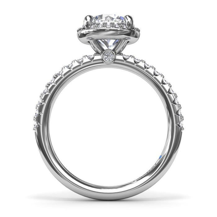 Tight Round Halo Engagement Ring Setting