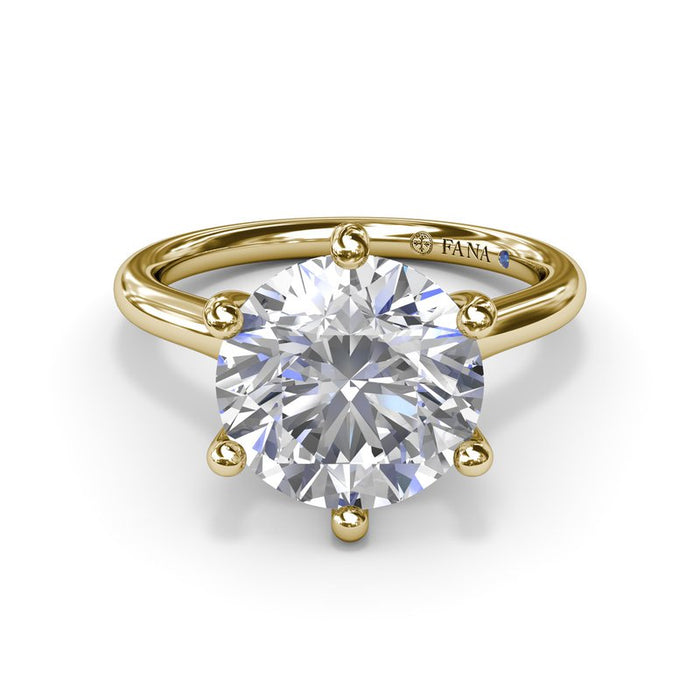 Six Prong Round Solitaire Engagement Ring Setting