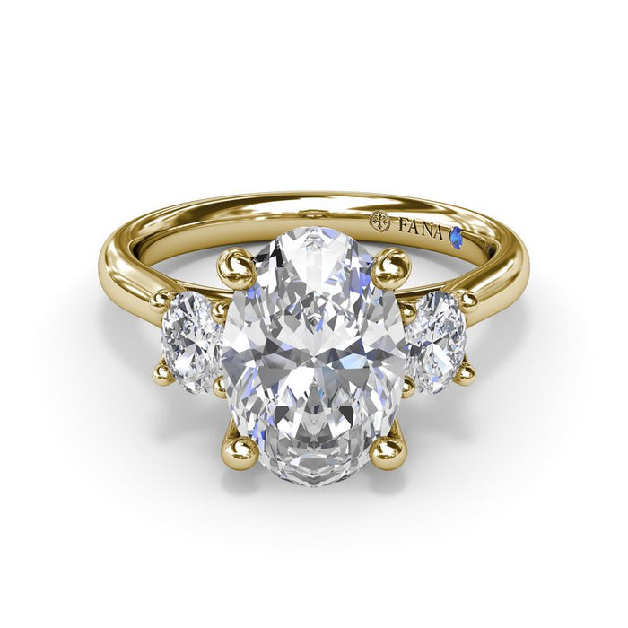Three-Stone Oval Engagement Ring Setting