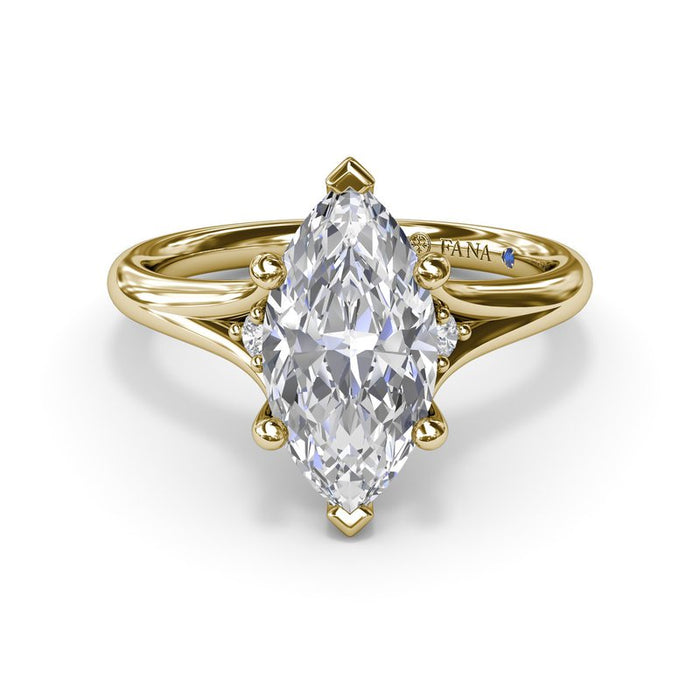 Split Shank with Marquise Center Engagement Ring Setting