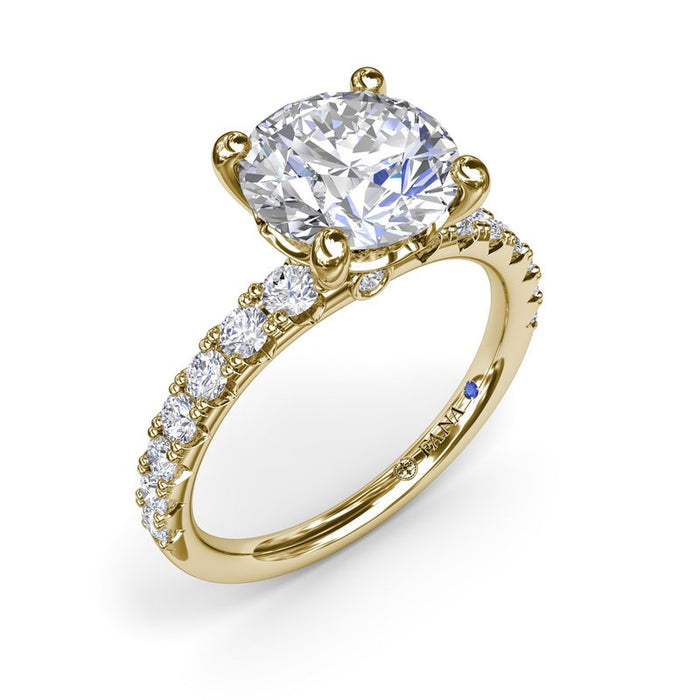 Graduated Diamond Shank Engagement Ring Setting